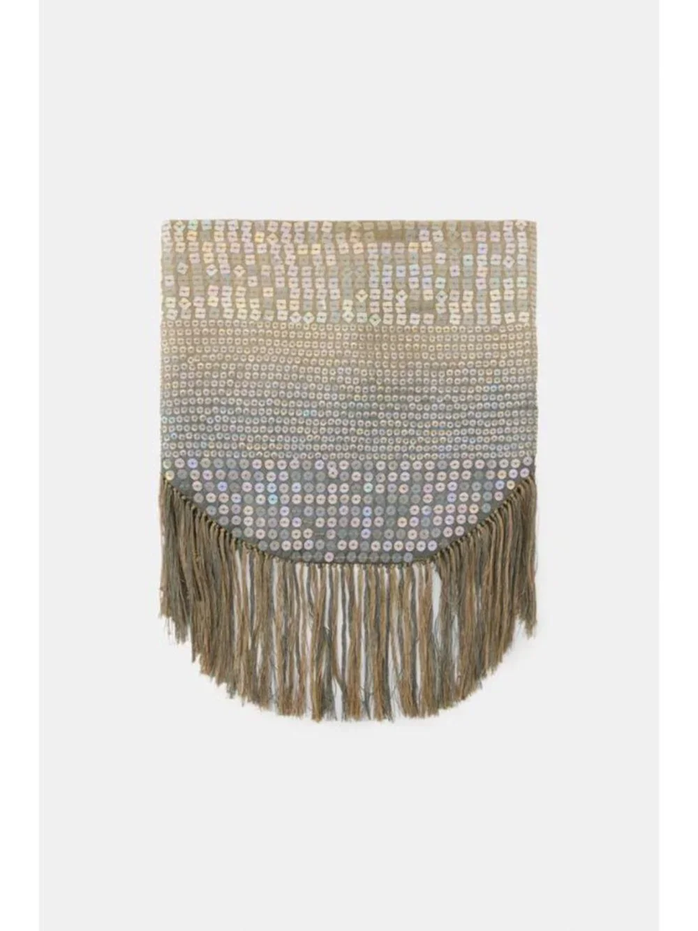 ZARA SEQUINED FRINGE SCARF